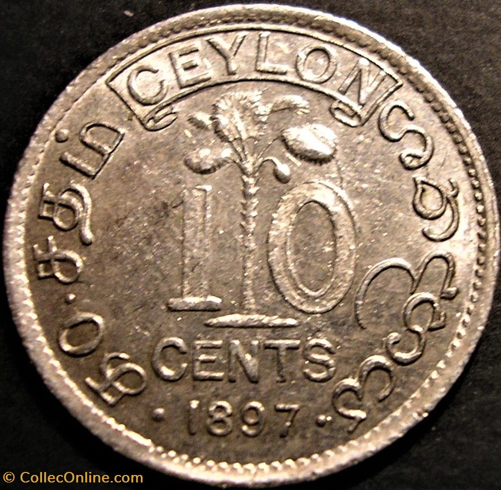 monnaie monde sri lanka victoria 10 cents 1893 ceylon