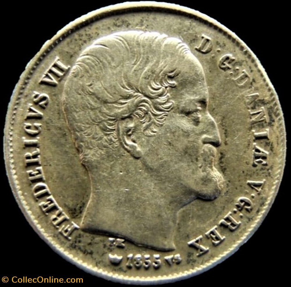 Frederik VII Denmark - 1/2 Rigsdaler rigsmont 1855 monnaies monde danemark frederik vii denmark 1 2 rigsdaler rigsmont 1855