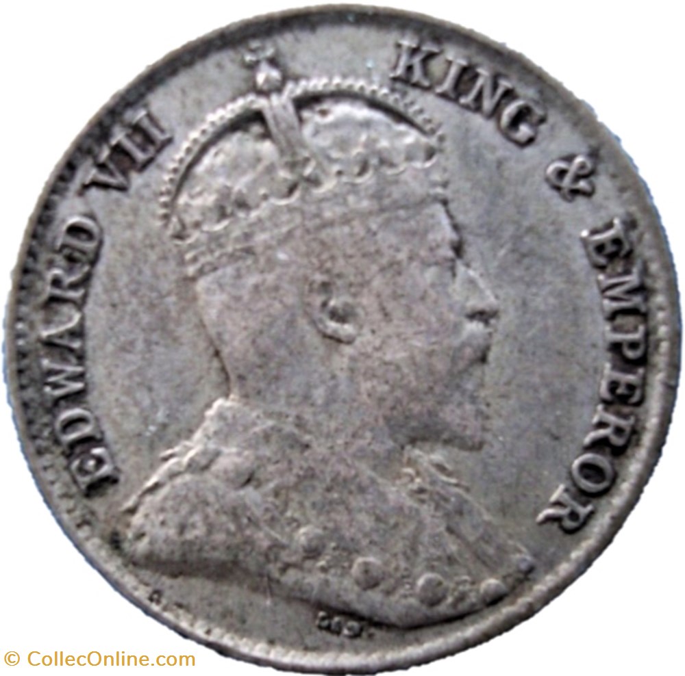 Edward VII - 10 Cents 1910 - Ceylon 2 monnaies monde sri lanka edward vii 10 cents 1910 ceylon