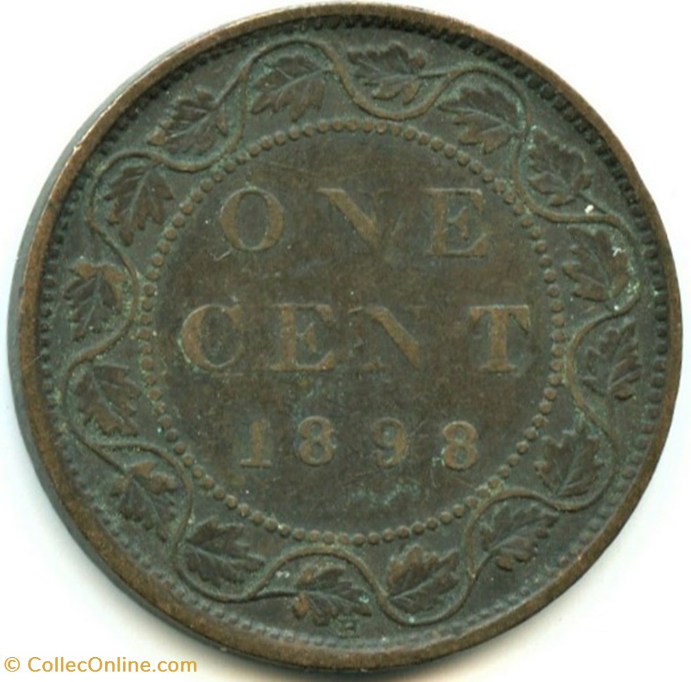 Victoria - One Cent 1898 3 monnaies monde canada victoria one cent 1898