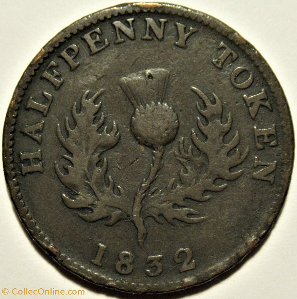 monnaies monde canada george iv halfpenny token 1832 nova scotia ex 7