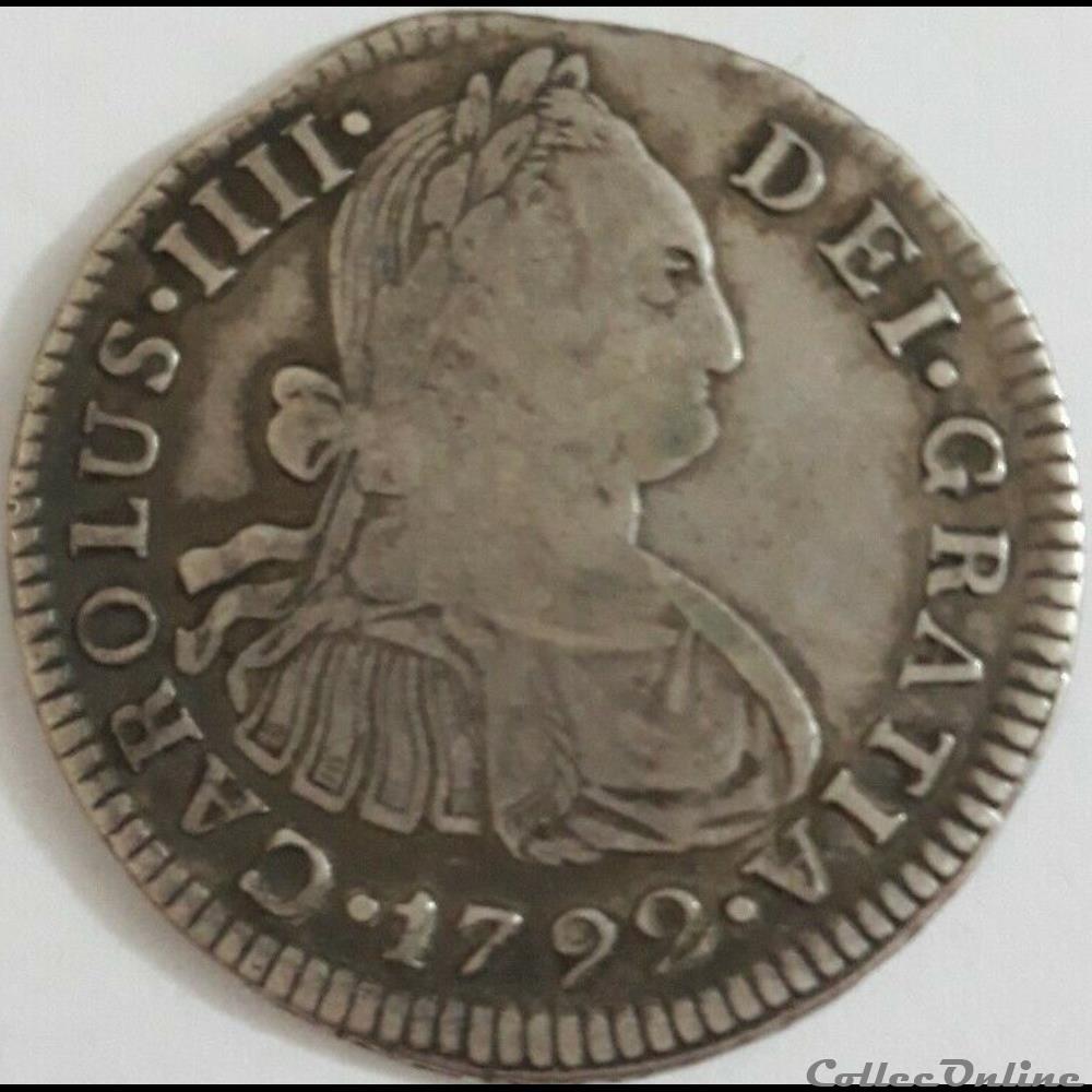 Peru - 2 Reales 1792 Lima - Carlos IV de España monnaie monde perou peru 2 reales 1792 lima carlos iv de espana