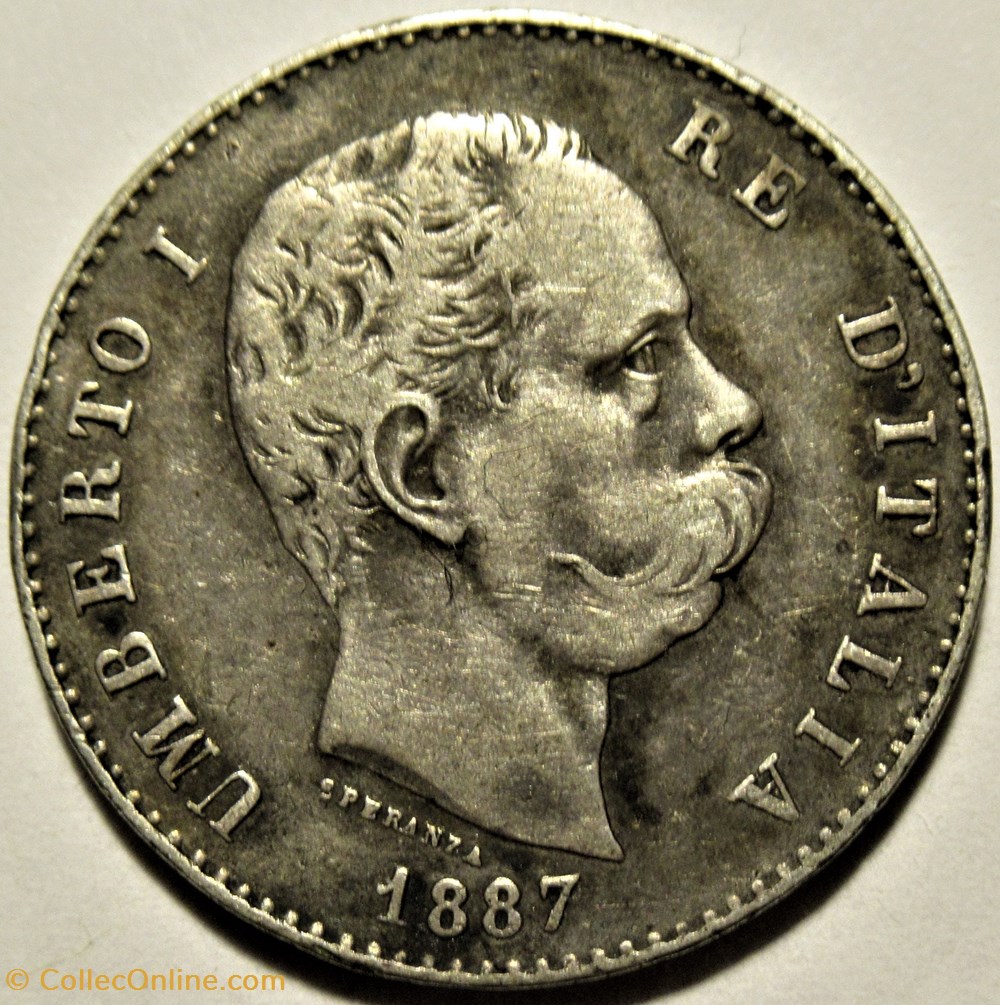 monnaies monde italie 1887 regno italia lira roma umberto i ex 2