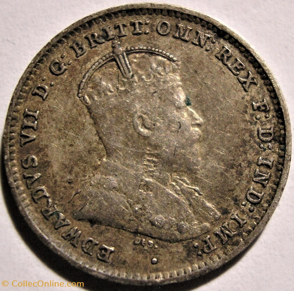 Edward VII - 3 Pence 1910 - Australia (ex.3) monnaie monde australie edward vii 3 pence 1910 australia ex 3