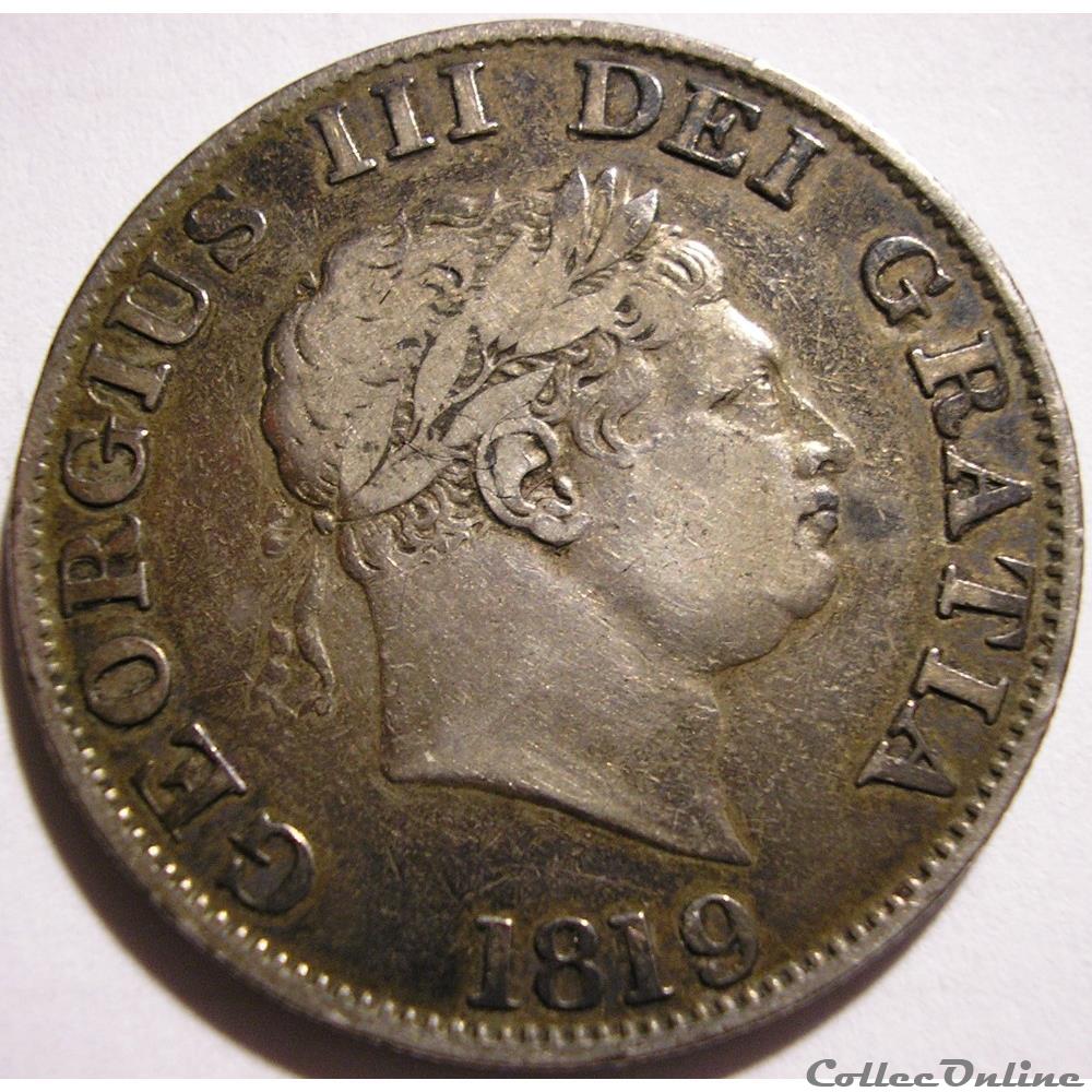 George III - Half Crown 1819 - United Kingdom of Great Britain 3 monnaie monde royaume george iii half crown 1819 united kingdom of great britain