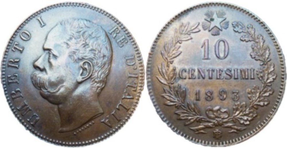 monnaies monde italie 1893 regno italia 10 centesimi birmingham umberto i
