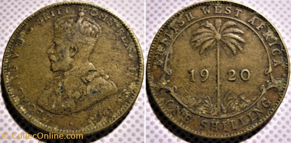 George V - 1 Shilling 1920 - West Africa monnaies monde nigeria george v 1 shilling 1920 west africa