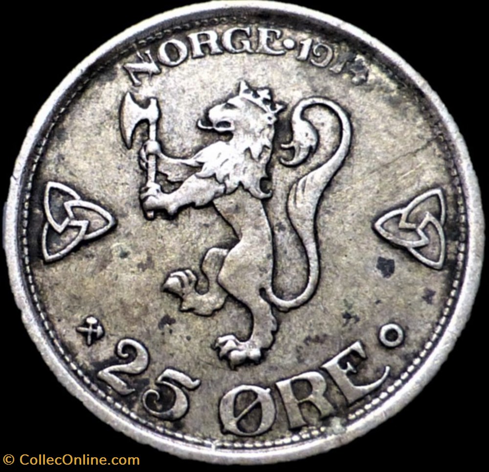 Haakon VII of Norway - 25 Øre 1914 monnaies monde norvege haakon vii of norway 25 re 1914