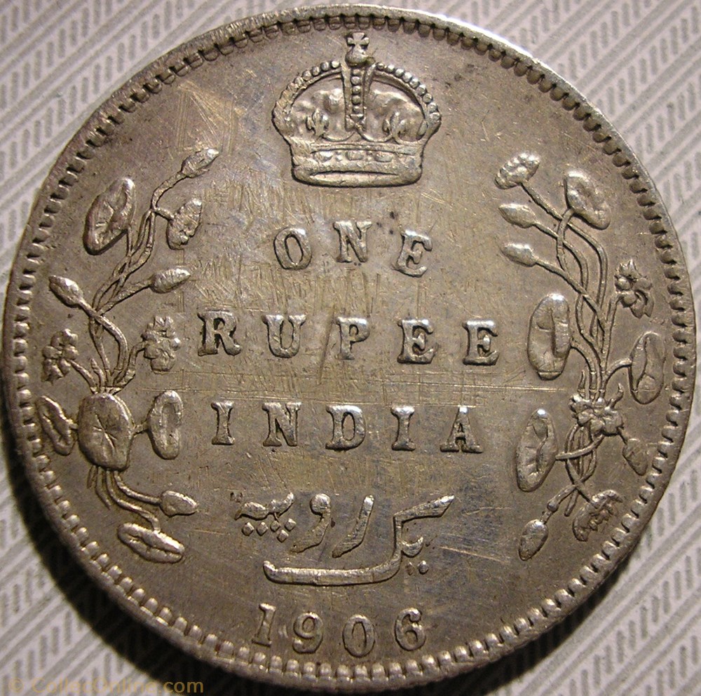 Edward VII - One Rupee 1906 - Empire of India monnaies monde inde edward vii one rupee 1906 empire of india