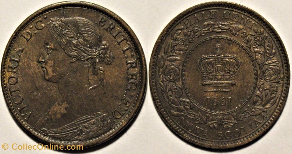Victoria - Half Cent 1861 - Nova Scotia monnaies monde canada victoria half cent 1861 nova scotia