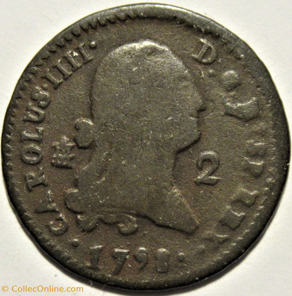 1798 - 2 Maravedis Segovia - Carlos IV de España monnaies monde espagne 1798 2 maravedis segovia carlos iv de espana