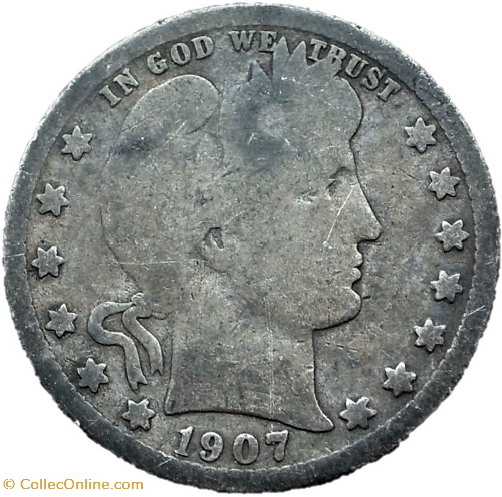1907 New Orleans Quarter $ monnaies monde etats unis 1907 new orleans quarter