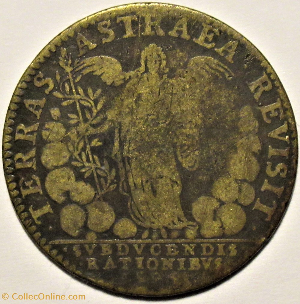 Henri IV, 1596 Jeton - Astrée revient pour voir la terre - Chambre des Comptes monnaies paranumismatique jetons poids henri iv 1596 jeton astree revient pour voir la terre chambre des comptes
