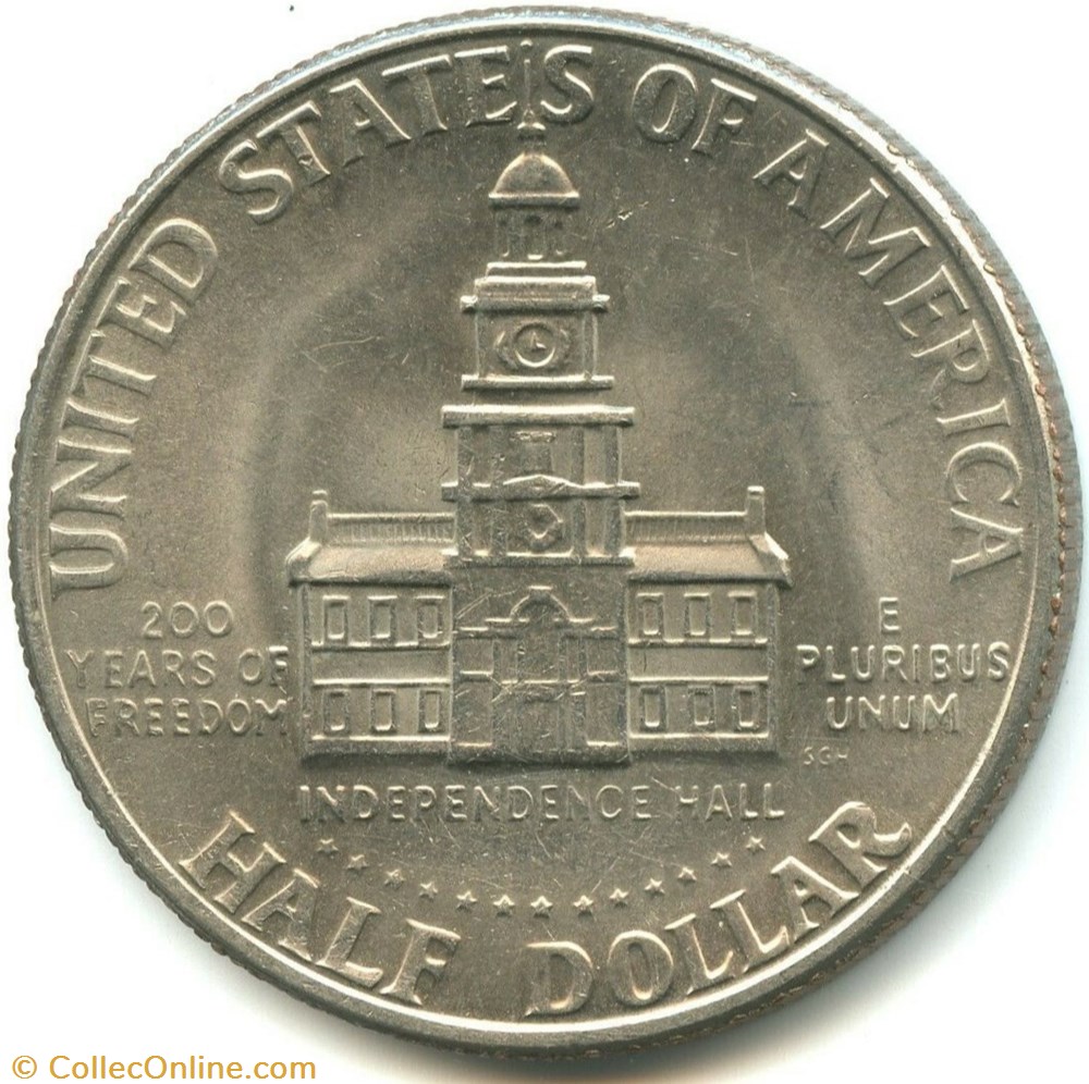 monnaie monde etat uni kennedy 1976 d bicentenial independence 1776 1976