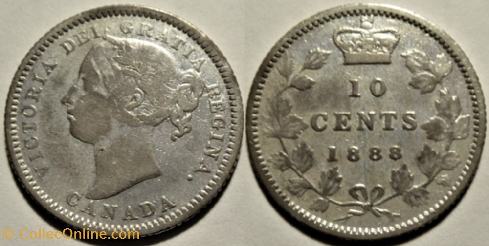 monnaies monde canada victoria 10 cents 1888 heaton