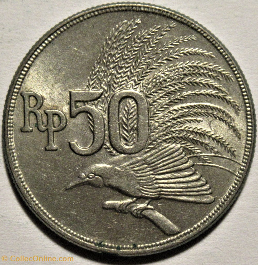 Indonesia - 50 Rupiah 1971, Bird of Paradise - Coins - World - India