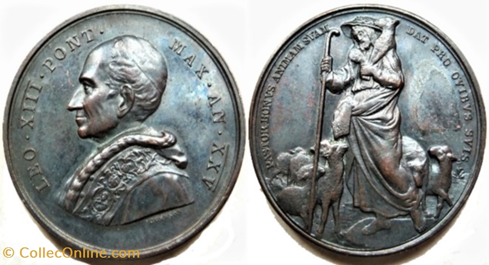 Pape Léon XIII - Médaille 1902, Le Bon Pasteur medailles religieuses pape leon xiii medaille 1902 le bon pasteur