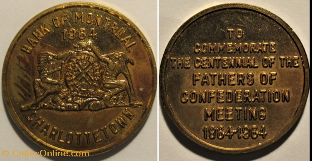 The Fathers of Confederation, Centennial of the Meeting, 1864-1964, Charlottetown monnaies jetons mereaux the fathers of confederation centennial of the meeting 1864 1964 charlottetown