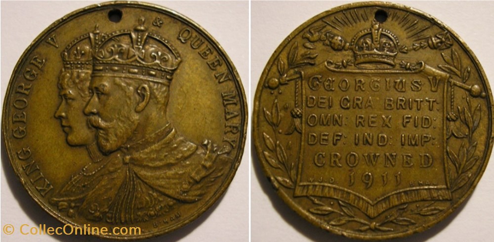 George V & Mary - 1911 Coronation Medallion UK medaille royaume uni george v mary 1911 coronation medallion uk