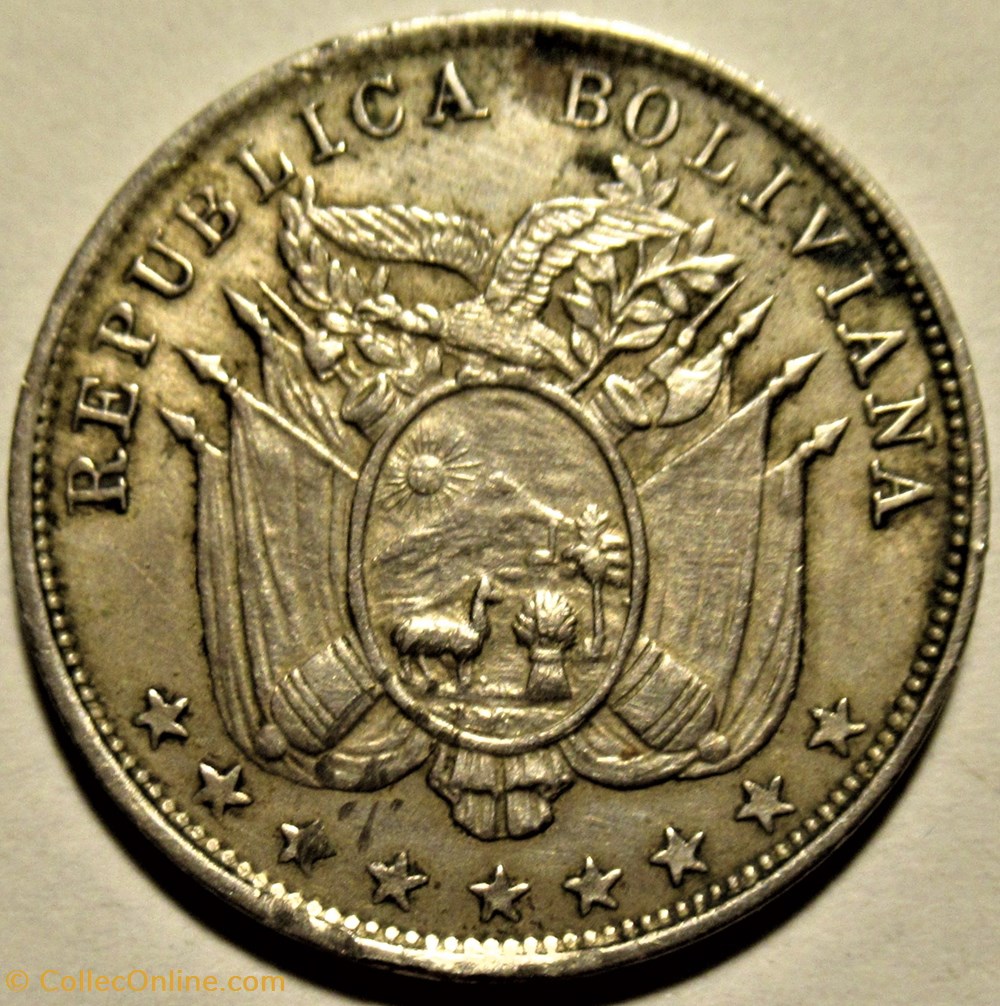 1892 Heaton - 5 Centavos 2 monnaies monde bolivie 1892 heaton 5 centavos