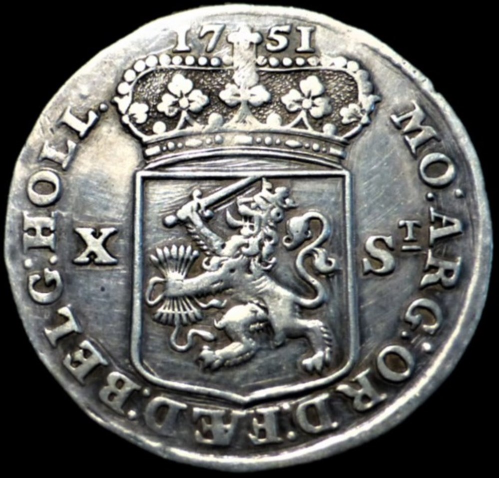 Dutch Republic - 10 Stuivers 1751 Province of Holland monnaies monde pays bas dutch republic 10 stuivers 1751 province of holland