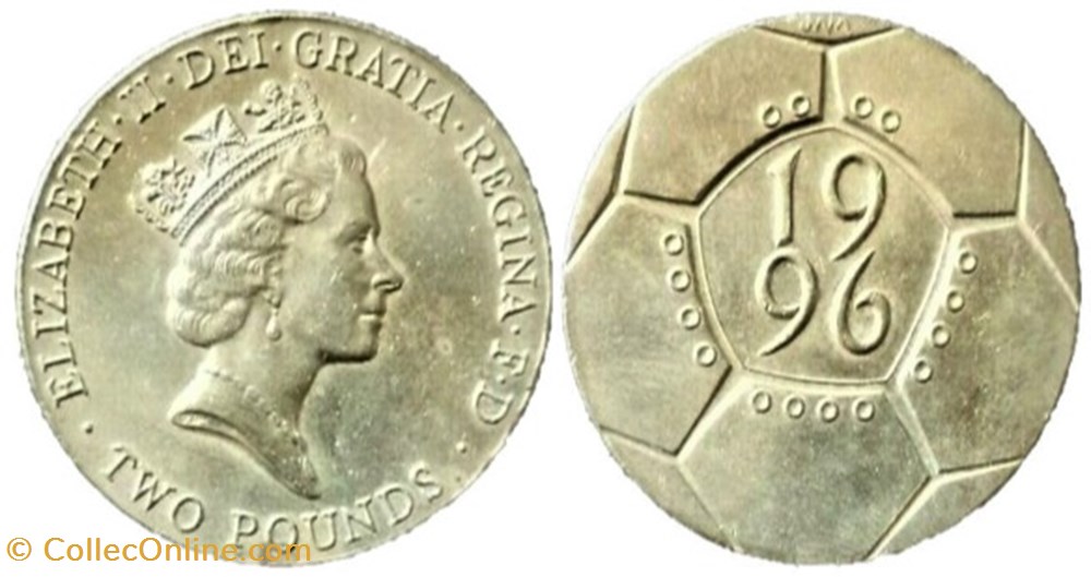 Elizabeth II - Two Pounds 1996 UEFA Euro- UK monnaies monde royaume uni elizabeth ii two pounds 1996 uefa euro uk