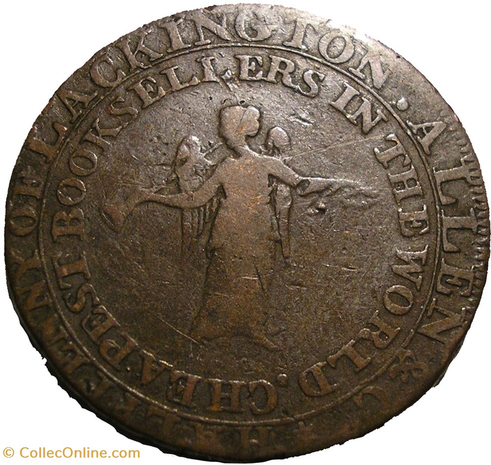 1795 HalfPenny - J. Lackington & Allen’s London , Finsbury Square, London, England monnaie monde royaume uni 1795 halfpenny j lackington allen s london finsbury square london england