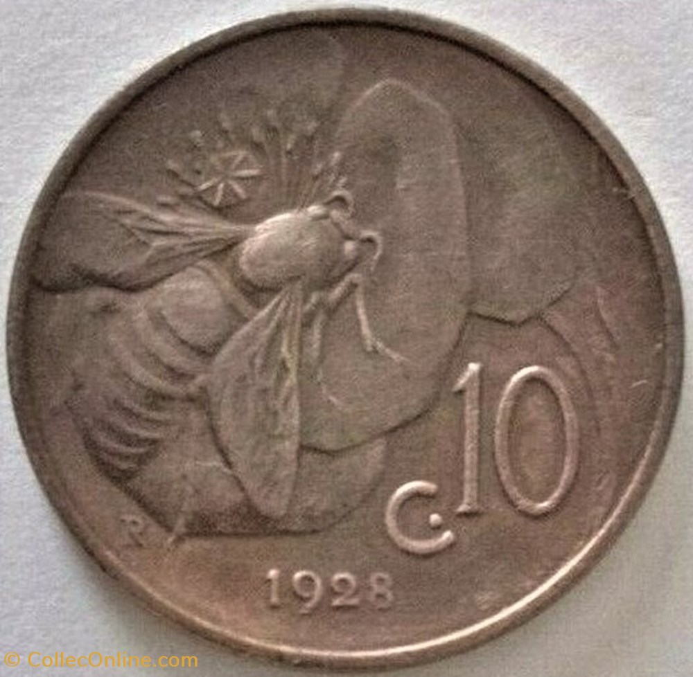 monnaies monde italie 1928 regno italia 10 centesimi roma vittorio emanuele iii