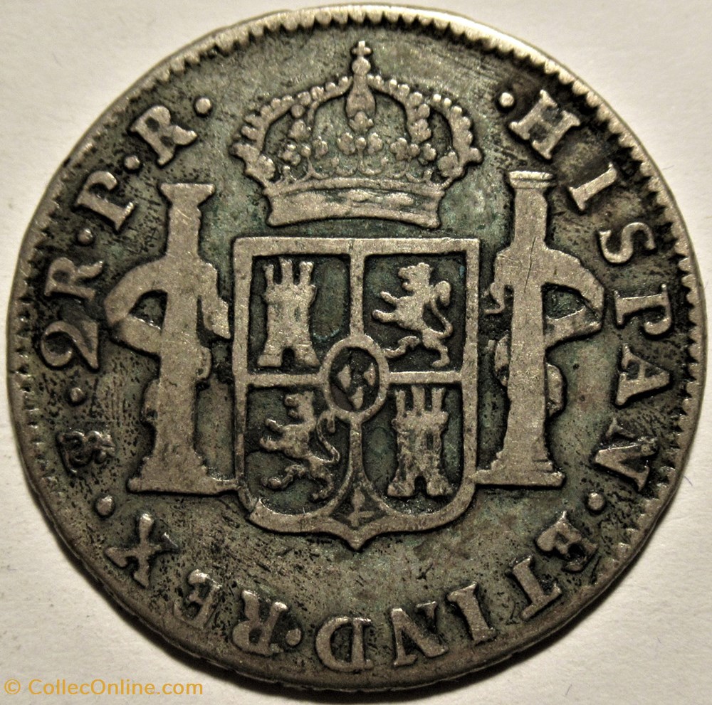 2 Reales 1780 Potosi - Carlos III 3 monnaies monde bolivie 2 reales 1780 potosi carlos iii