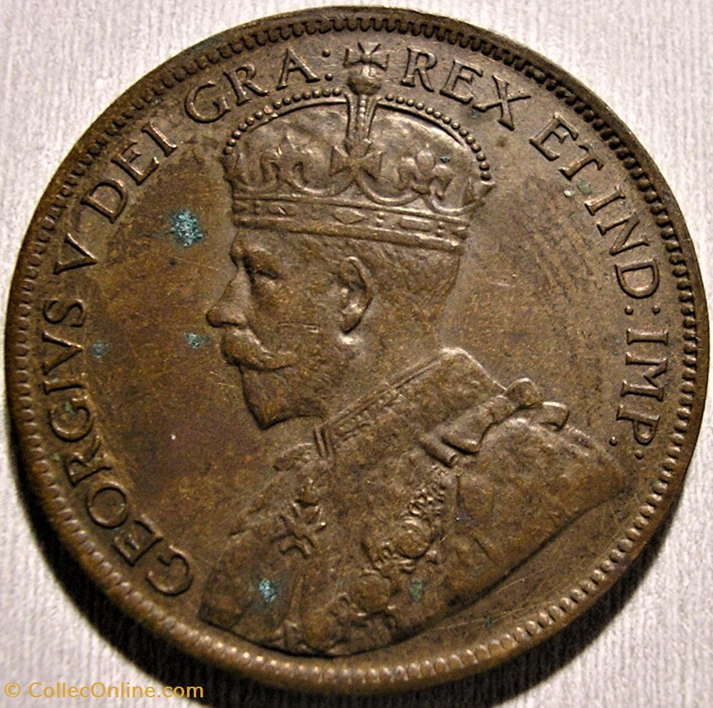 George V - 1 Cent 1917 monnaie monde canadum george v 1 cent 1917