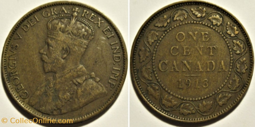 George V - 1 Cent 1913 monnaies monde canada george v 1 cent 1913