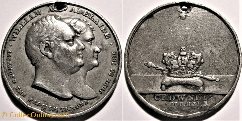 William IV & Adelaide - 1831 Coronation Medal, Great Britain medaille royaume uni william iv adelaide 1831 coronation medal great britain