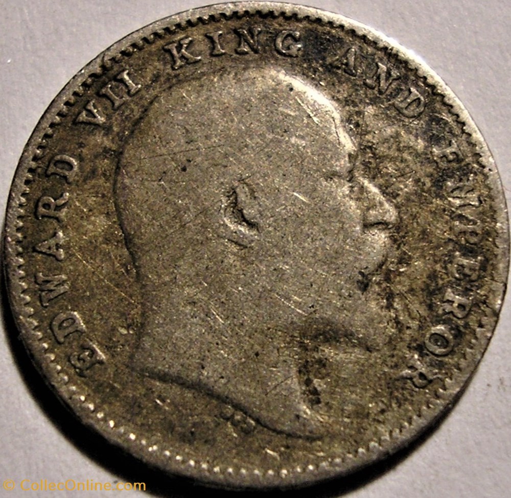 Edward VII - Two Annas 1903 - British India (ex.3) monnaie monde inde edward vii two annas 1903 british india ex 3