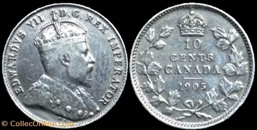 Edward VII - 10 Cents 1905 monnaies monde canada edward vii 10 cents 1905