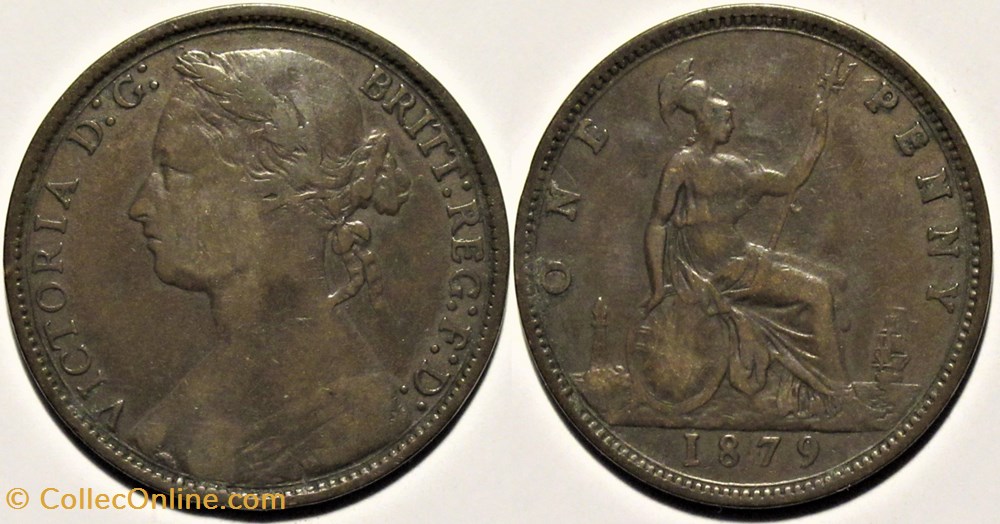 Victoria - One Penny 1879 - Kingdom of Great Britain monnaies monde royaume uni victoria one penny 1879 kingdom of great britain