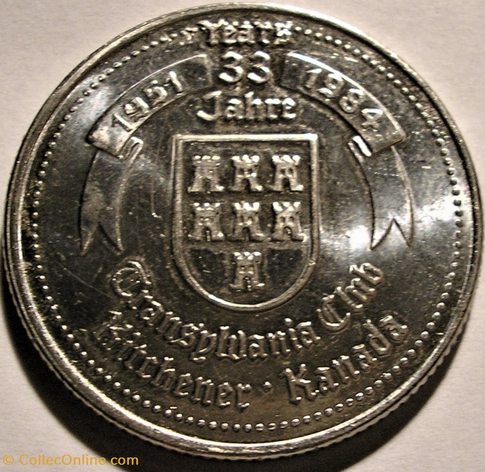 Kitchener-Waterloo, Ontario - Oktoberfest Dollar 1984 3 monnaies paranumismatique jetons poids kitchener waterloo ontario oktoberfest dollar 1984