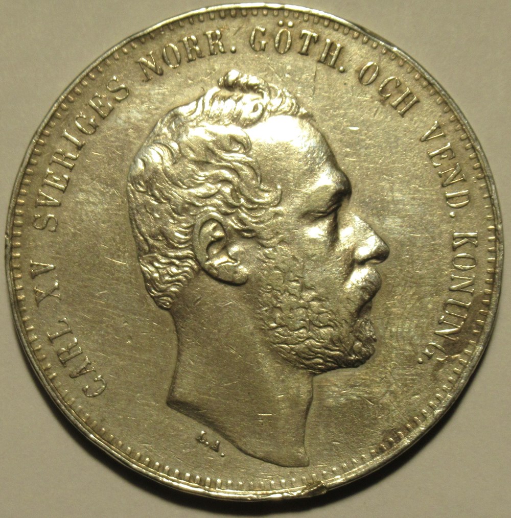 monnaies monde suede sweden carl xv 1 riksdaler specie 1862