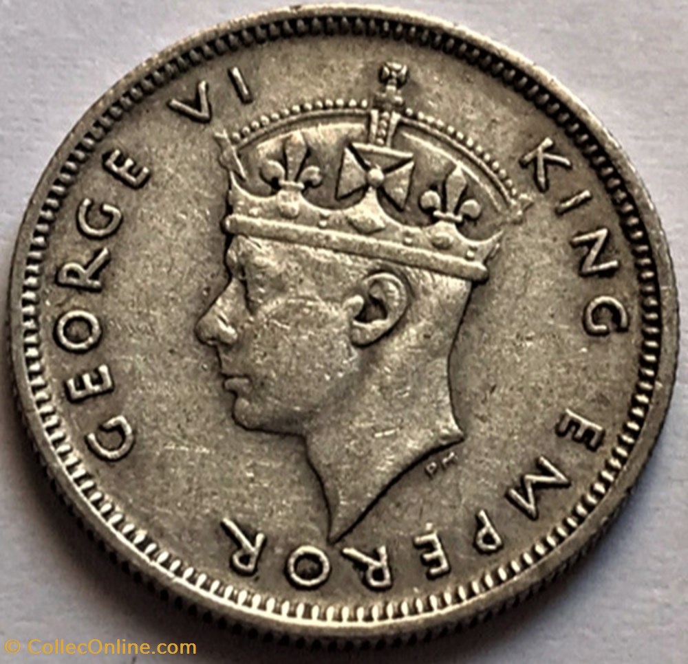 George VI - 25 Cents 1943 - Seychelles 2 monnaies monde george vi 25 cents 1943 seychelles