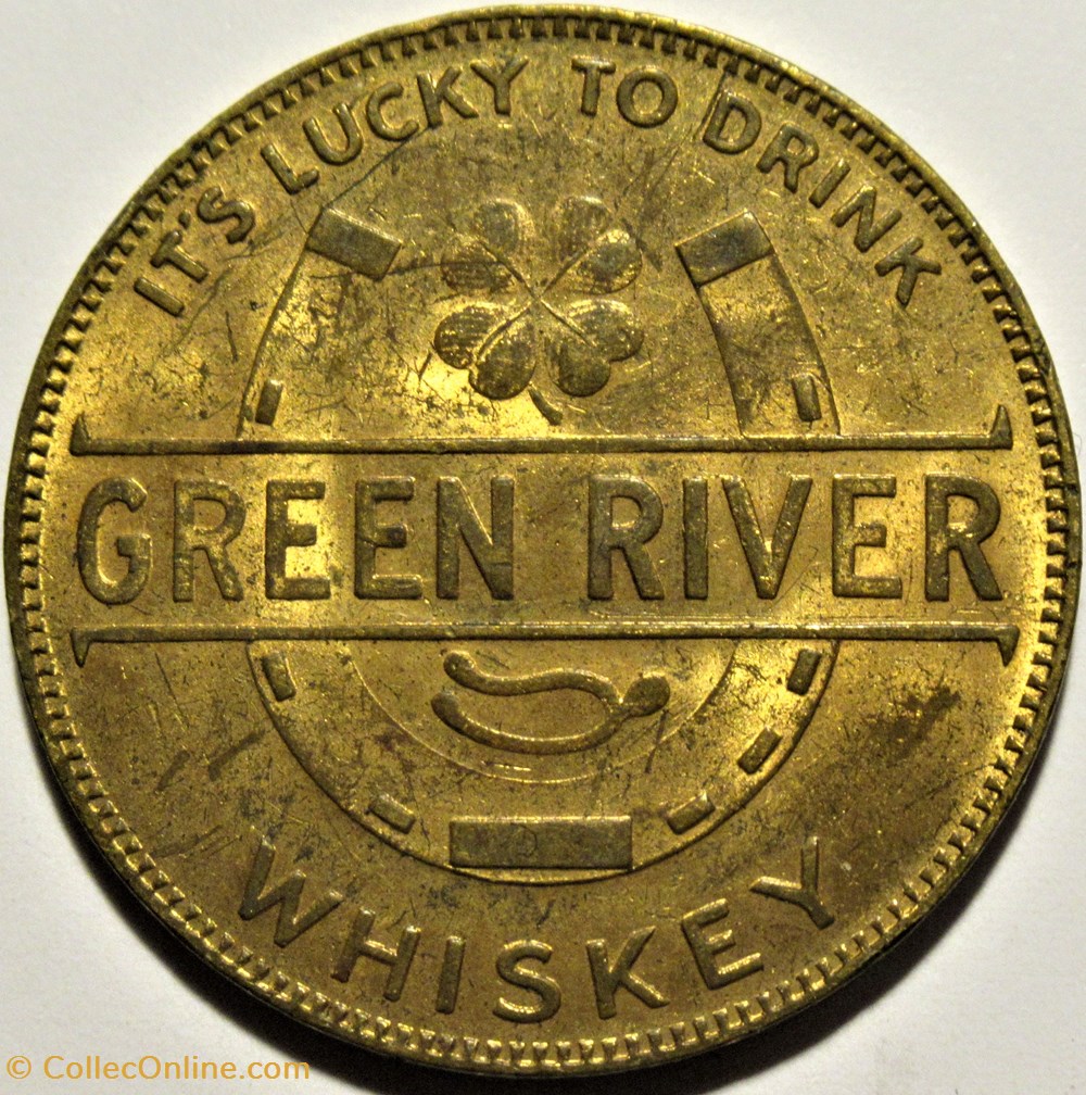 Green River Whiskey Advertising Token 1930 Coins Exonumia