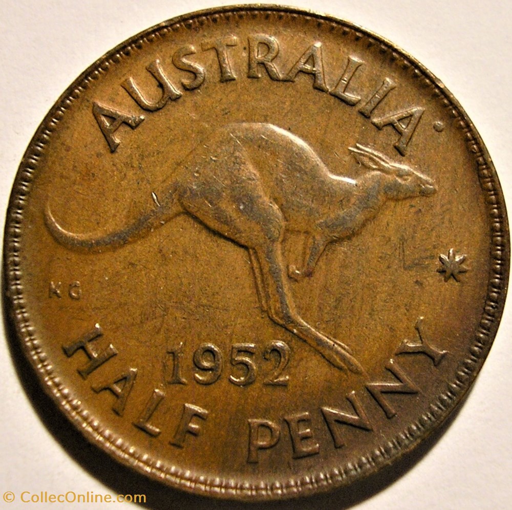 monnaies monde australie george vi half penny 1952 perth australia