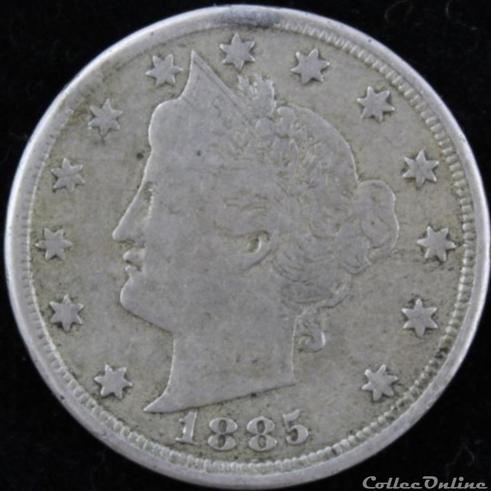 1885 5 Cents monnaie monde etat uni 1885 5 cents
