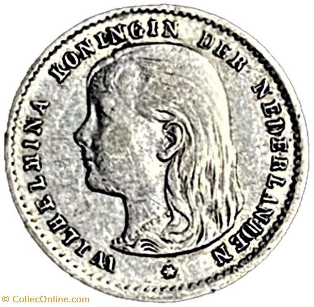 Wilhelmina of Nederland - 10 Cents 1896 (ex.2) monnaies monde pays bas wilhelmina of nederland 10 cents 1896 ex 2