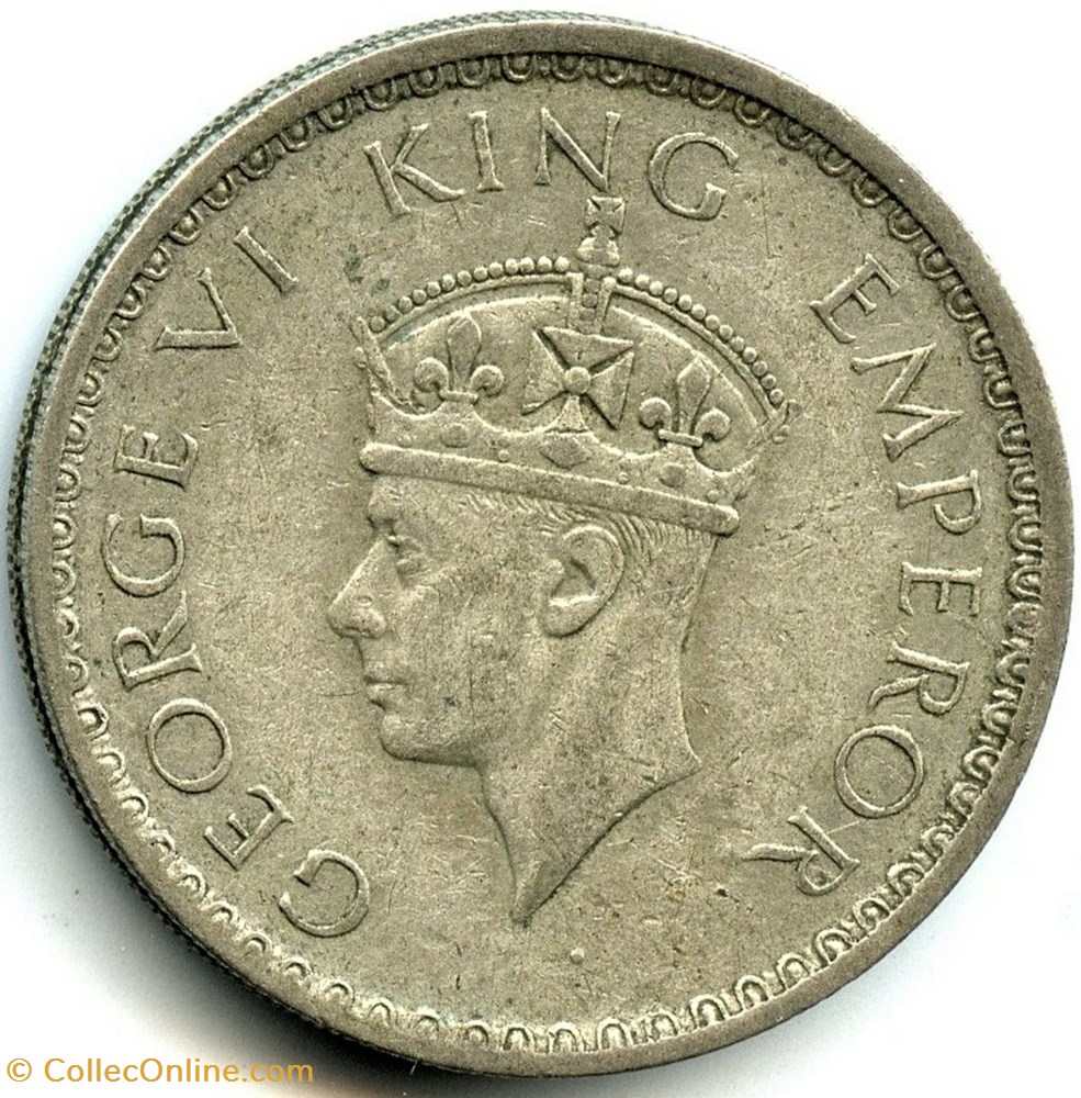 George VI - Half Rupee 1942 Bombay - British India monnaie monde inde george vi half rupee 1942 bombay british india