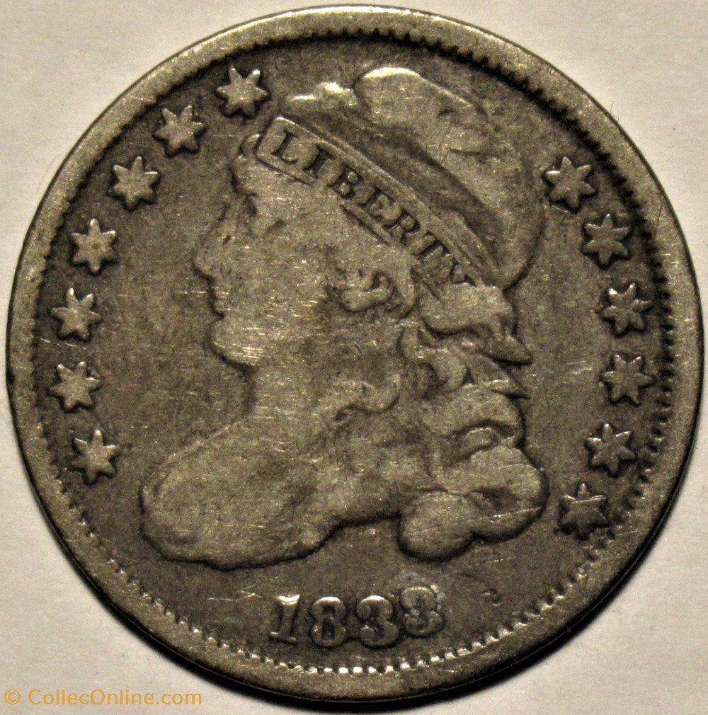1833 Dime - 10 Cents (ex.3) variety monnaies monde etats unis 1833 dime 10 cents ex 3 variety
