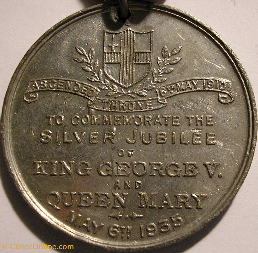 George V & Mary - 1935 Silver Jubilee, British Made Medal 3 medaille royaume uni george v mary 1935 silver jubilee british made medal