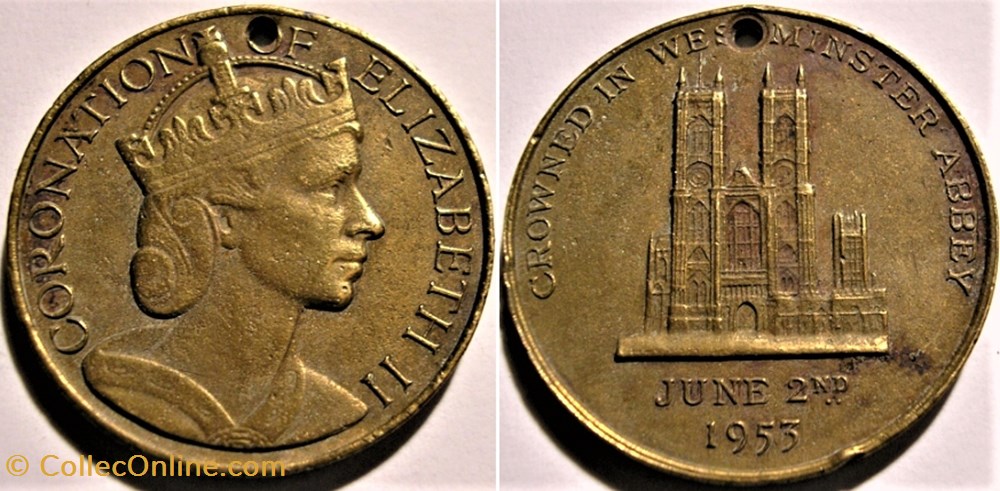 Elizabeth II - Medallion 1953 Coronation at Westminster - UK medaille canadum elizabeth ii medallion 1953 coronation at westminster uk