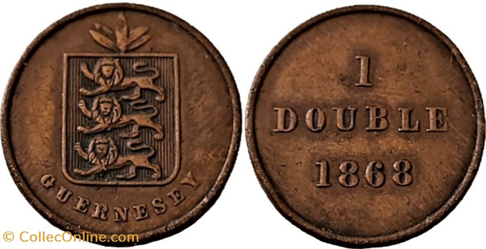 States of Guernsey - 1 Double 1868 monnaies monde ile de guernesey states of guernsey 1 double 1868