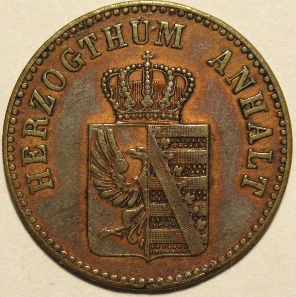 Leopold IV Friedrich - 3 Pfennige 1864 - Duchy of Anhalt-Bernburg monnaies monde allemagne leopold iv friedrich 3 pfennige 1864 duchy of anhalt bernburg