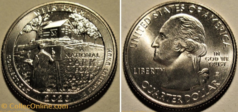 Weir Farm Nt. Historic Site - 2020 P Quarter Dollar - Connecticut State monnaies monde etats unis weir farm nt historic site 2020 p quarter dollar connecticut state