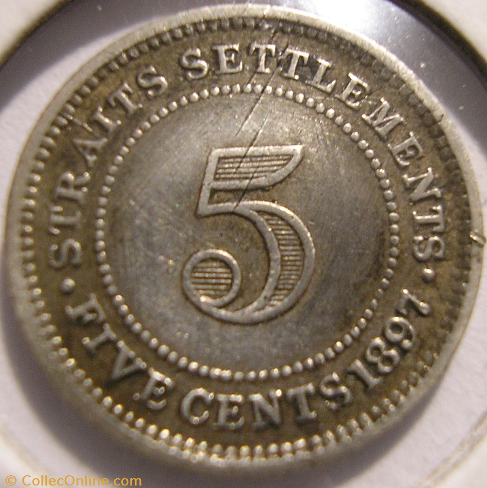 monnaie monde malaisie victoria 5 cents 1897 h straits settlements malaysia